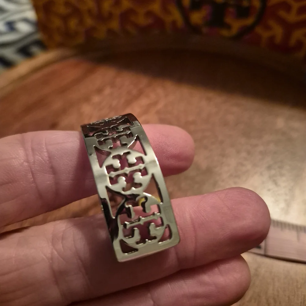 Tory Burch Silver Cuff Bracelet Double T Design